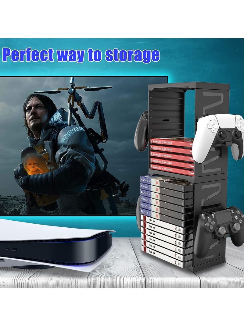 2-Tier Universal Large Capacity Video Game Storage Tower, Game Holder Rack, DVD CD Blu-Ray Disks Organizer, Disk Rack, Controller Stand Holder for PS5/PS4/Xbox Series X/S/Switch Game Cases - pzsku/ZA6B3F2B468FA483114CEZ/45/_/1721914318/085557d1-fa98-4490-b748-7baf530f6bb6