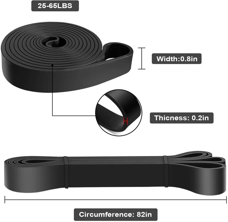 Fashnex Power Resistance Bands, Pull Up Assist Exercise Band, Body Stretching, Powerlifting, Home Workout, Fitness Training Loop Bands for Unisex (Black (25-65 LBS, Medium))(Material: Rubber) - Image 3