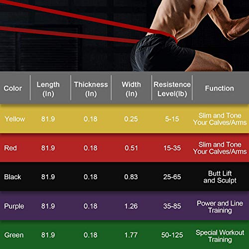 Fashnex Power Resistance Bands, Pull Up Assist Exercise Band, Body Stretching, Powerlifting, Home Workout, Fitness Training Loop Bands for Unisex (Black (25-65 LBS, Medium))(Material: Rubber) - Image 2