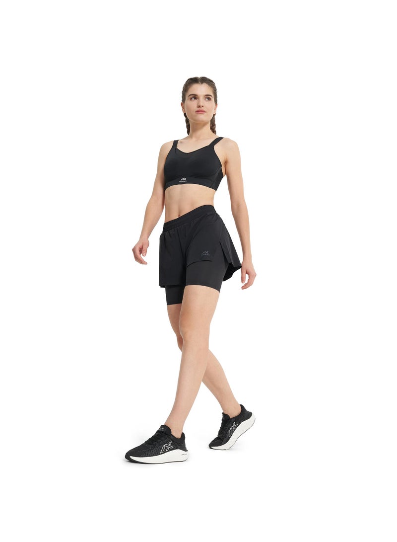 Athlex Women’s 2-in-1 Running Shorts - Pulse+ Black/Red Lightweight & Breathable Athletic Shorts with Moisture-Wicking Fabric - Image 4