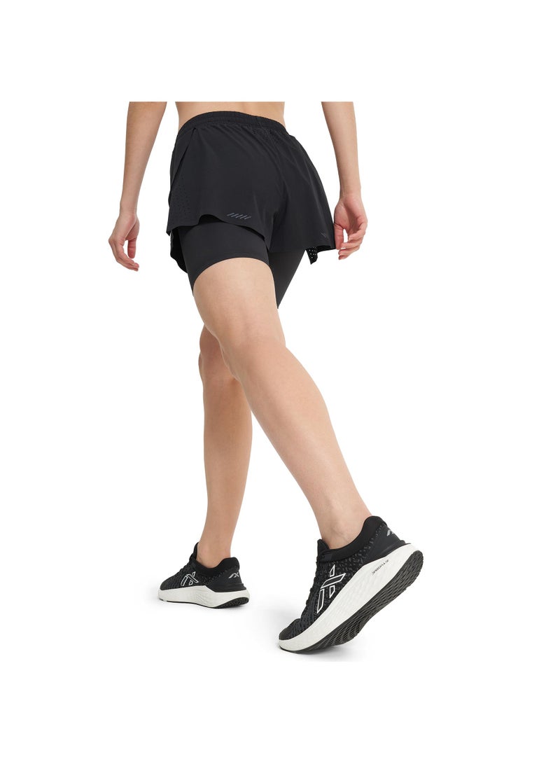 Athlex Women’s 2-in-1 Running Shorts - Pulse+ Black/Red Lightweight & Breathable Athletic Shorts with Moisture-Wicking Fabric - Image 3