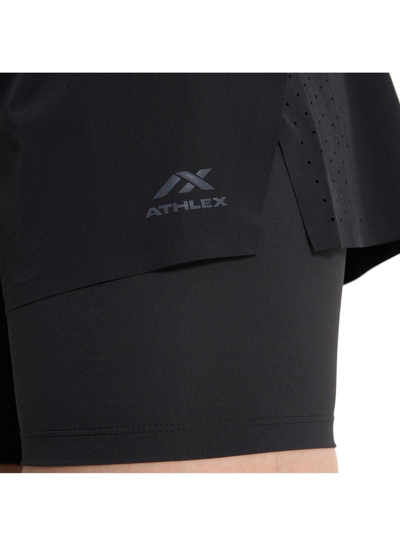 Athlex Women’s 2-in-1 Running Shorts - Pulse+ Black/Red Lightweight & Breathable Athletic Shorts with Moisture-Wicking Fabric - Image 5