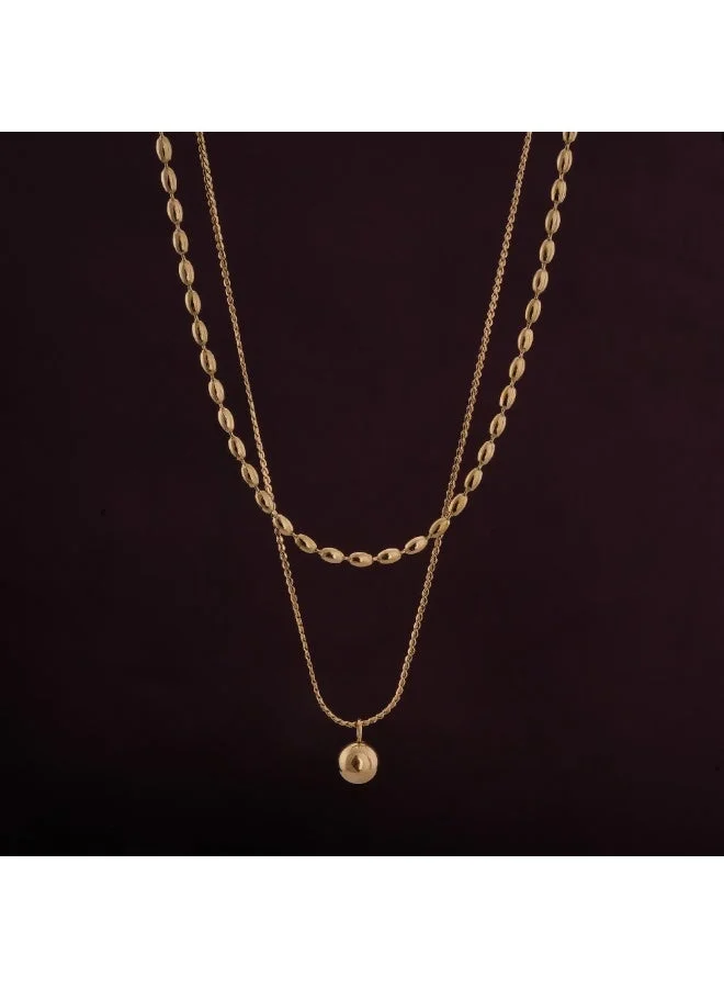 بالموناس PALMONAS Beaded Two- Bead Layered Necklace for Women | 18K Gold Plated, Waterproof & Anti-Tarnish