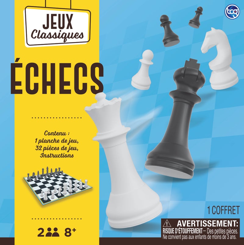 TCG Classic Games Chess Board Game, Linen-Finished Board, 32 Pieces, Ages 8+ - Image 2