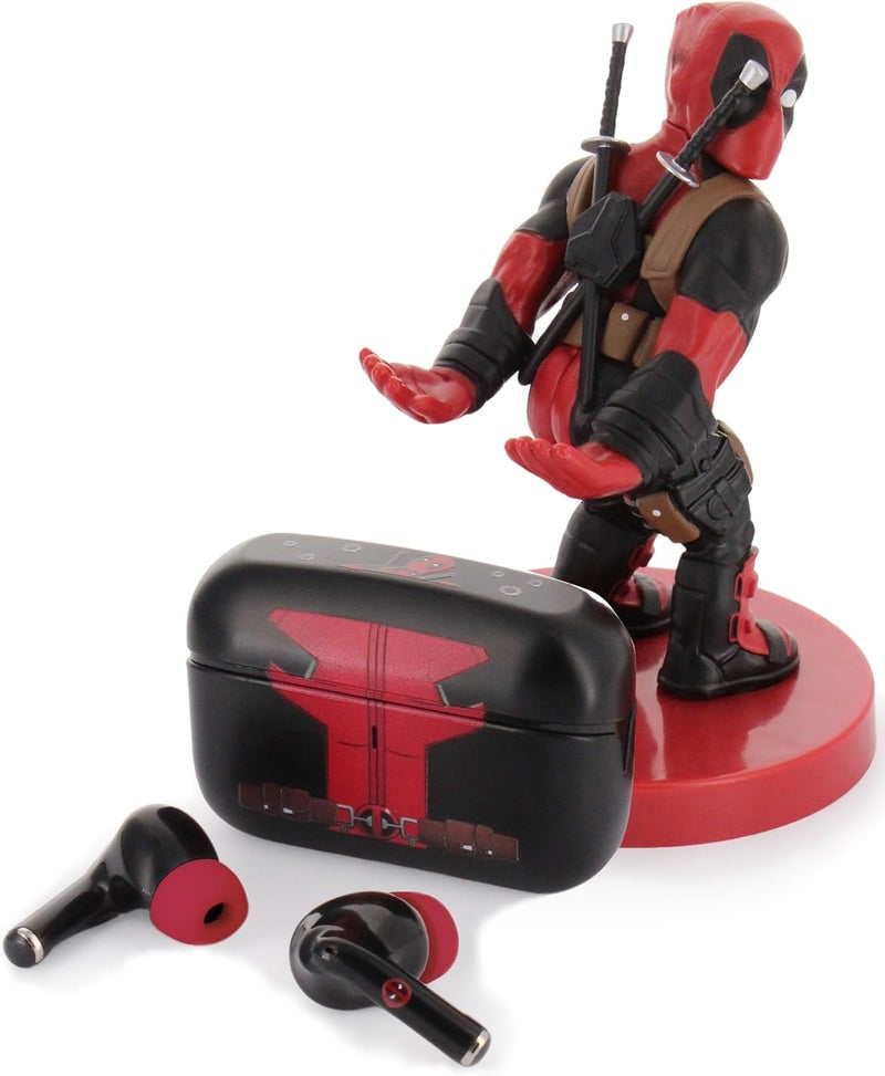 Cable Guys Guys Buds Pro Bundle - Marvel Deadpool Buds Pro Bundle Wireless Earbuds Small Tech Accessories & Phone Holder/Stand for Phone (iPhone, Samsung, Google Pixel) - Image 1
