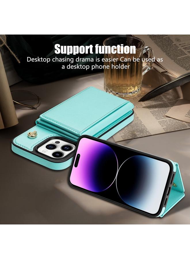 زبون حافظة لهاتف iPhone 12 Pro Max، حافظة بطاقات ثلاثية الطي مع حبل طويل - Image 4