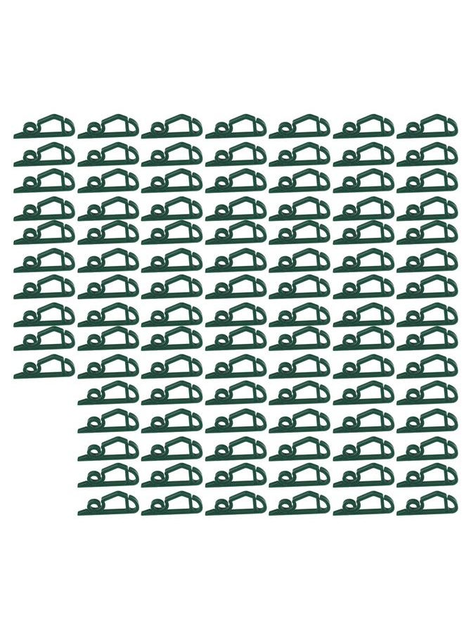 Thoraya - 100pcs Christmas Lights Gutter Clips Reusable Waterproof Frostproof Plastic Gutter Clips String Light Hooks for Party Office Dark Green - Image 1