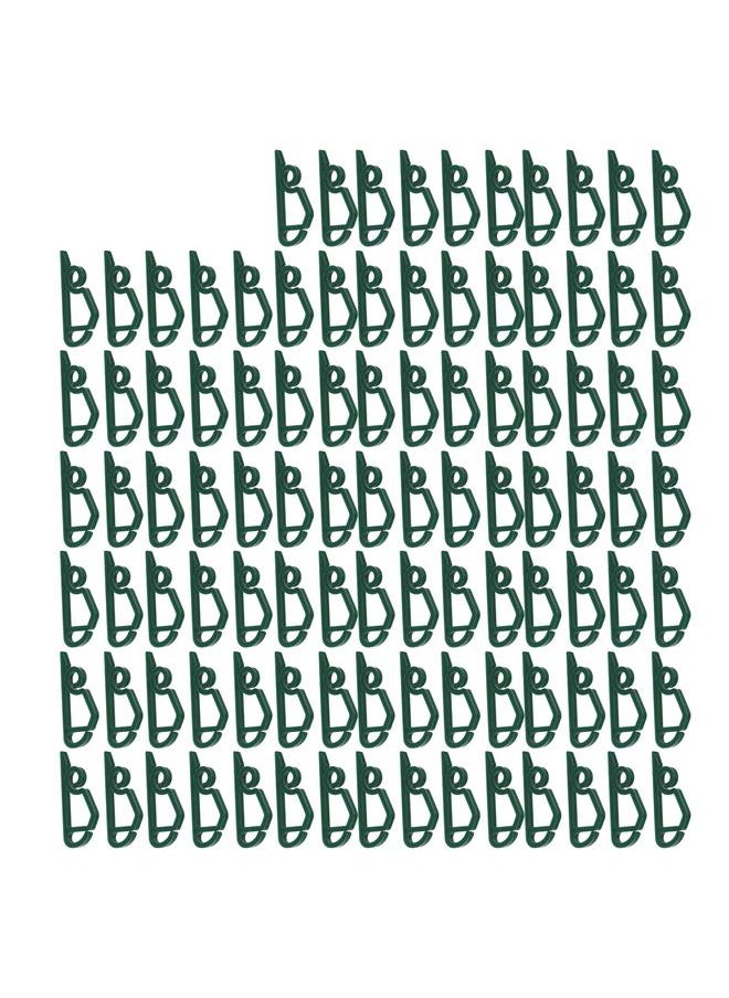 Thoraya - 100pcs Christmas Lights Gutter Clips Reusable Waterproof Frostproof Plastic Gutter Clips String Light Hooks for Party Office Dark Green - Image 1