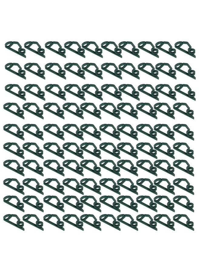 Thoraya - 100pcs Christmas Lights Gutter Clips Reusable Waterproof Frostproof Plastic Gutter Clips String Light Hooks for Party Office Dark Green - Image 1