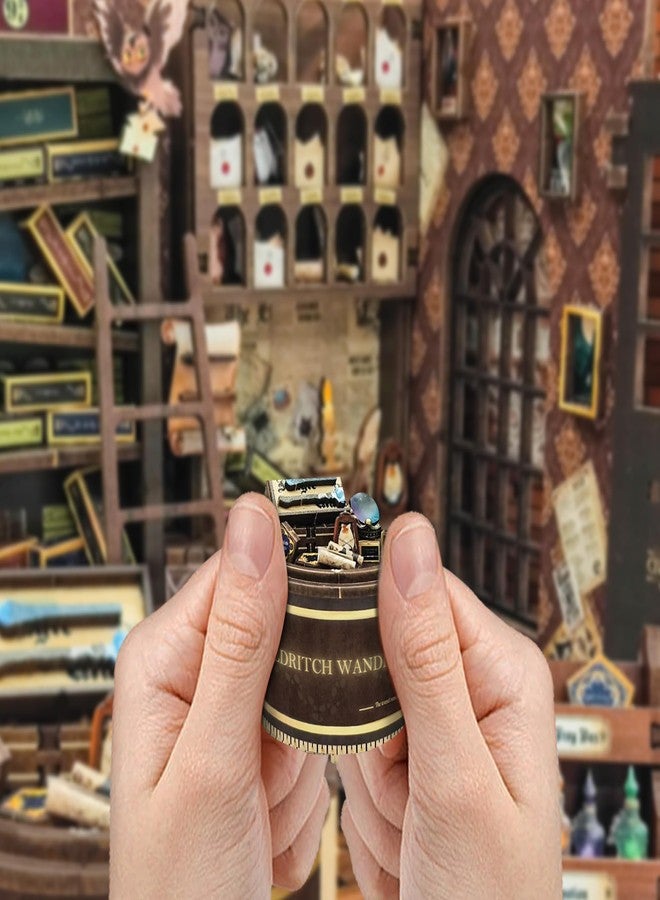 STRUCWOOD DIY Book Nook Kit with Magic Wand, 3D Wooden Puzzle, DIY Dollhouse Miniature Booknook Kit Creative Bookend Bookshelf Decor for Adults Teens -Magic Wand Shop(SQ-51) - Image 5
