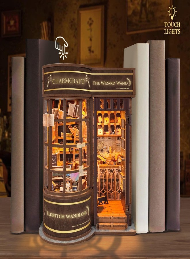STRUCWOOD DIY Book Nook Kit with Magic Wand, 3D Wooden Puzzle, DIY Dollhouse Miniature Booknook Kit Creative Bookend Bookshelf Decor for Adults Teens -Magic Wand Shop(SQ-51) - Image 3