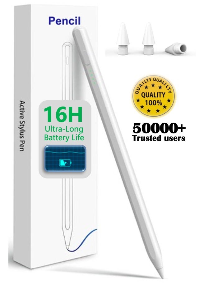 ZAVVY iPad Stylus Pen Smart Pencil Compatible with iPad 2018–2026 (Supports 11th Gen, iPad A16, 10th, 9th, 8th, 7th, 6th, iPad Pro, iPad Air, iPad Mini) – Palm Rejection, -Smooth & Precise Writing – Fast Charging USB-C – Long Battery Life – Includes 2 Extra Tips – iPad Only (Not Compatible with Android Devices like Huawei & Honor) - Image 1