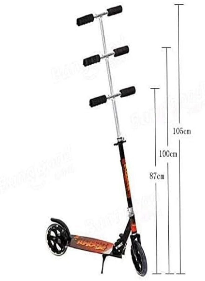 Foldable Jumbo Scooter With Brake - Heavy Duty Metal Body