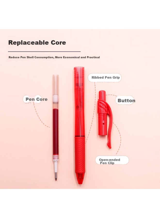 Pentel Bl107 Retractable Gel Pen 0.7Mm High-End Business Student Quick-Drying Water-Based Pen Office Supplies Stationery Red 12-Pack - Image 5