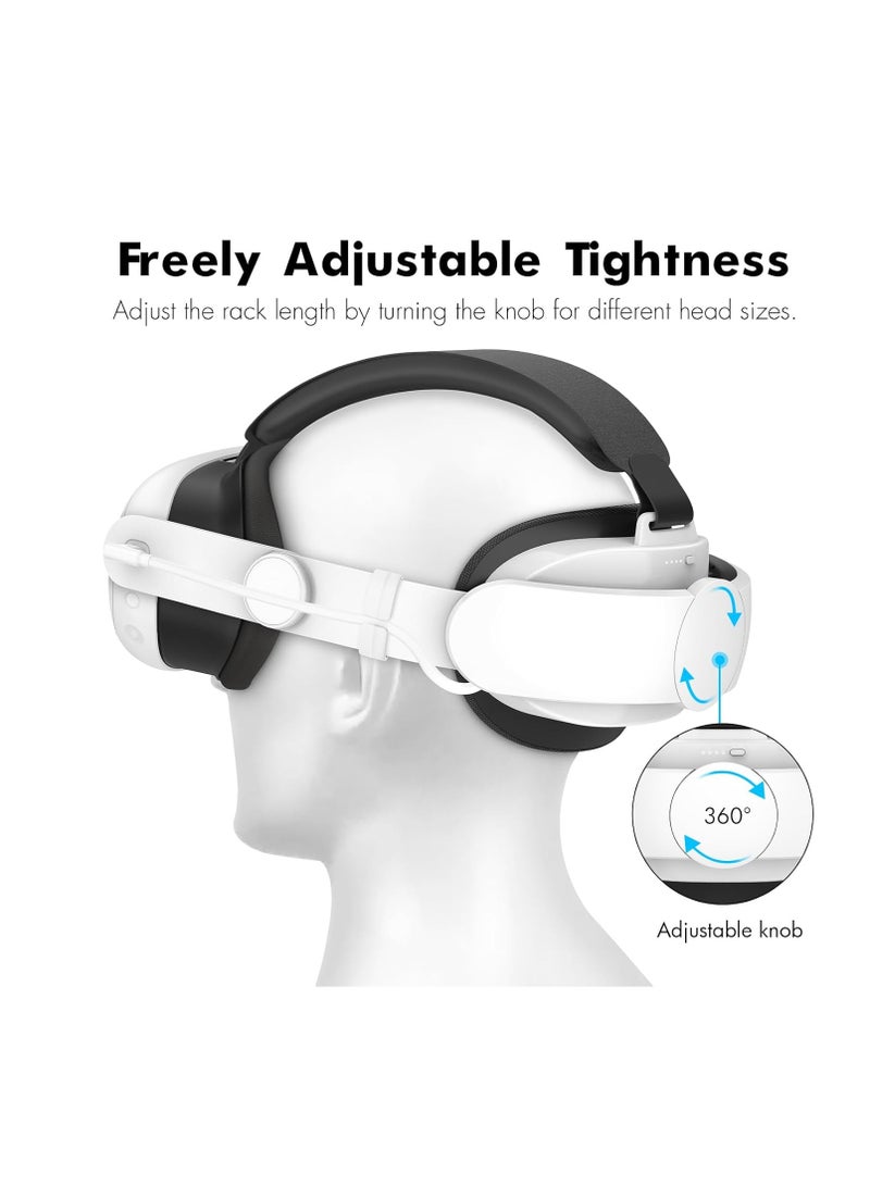 Battery Head Strap Compatible with Meta Quest 3, 6000mAh Elite Strap Replacement for Enhanced Comfort and Play Time, Adjustable Headstrap with Battery VR Accessories for Meta/Oculus Quest 3 - Image 4