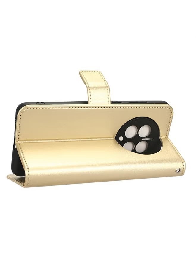 Huawei Mate 50 Pro Case, Retro Wear-resistant And Drop Resistant Portable Card Wallet Leather Flip Stand Phone Case, Suitable For Huawei Mate 50 Pro Protective Case Gold  - Image 4