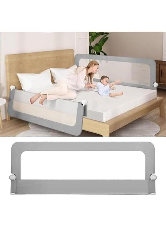Gonice Toddler Bed Rails for Crib, Foldable Bed Rail for Toddlers, Baby Crib Guard Bumper, Adjustable Height and Fall Protection Mesh Guardrails, Kids Safe Bed Side Rail for Full Size Bed (150cm)  - Image 1