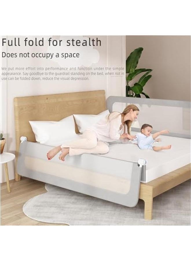 Gonice Toddler Bed Rails for Crib, Foldable Bed Rail for Toddlers, Baby Crib Guard Bumper, Adjustable Height and Fall Protection Mesh Guardrails, Kids Safe Bed Side Rail for Full Size Bed (150cm)  - Image 5