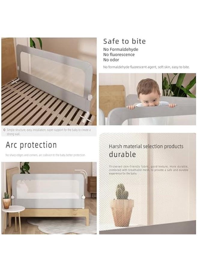 Gonice Toddler Bed Rails for Crib, Foldable Bed Rail for Toddlers, Baby Crib Guard Bumper, Adjustable Height and Fall Protection Mesh Guardrails, Kids Safe Bed Side Rail for Full Size Bed (150cm)  - Image 4