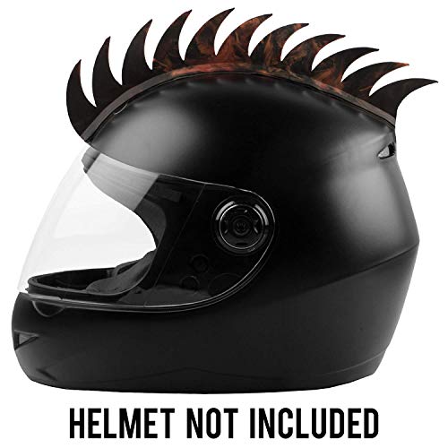 SELVIKE Helmet Accessory Cuttable Rubber Mohawk / Spikes for All Motorcycles Dirt Bike and Normal Helmets (Black/Orange) - Image 3