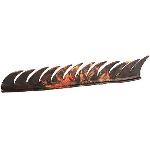 SELVIKE Helmet Accessory Cuttable Rubber Mohawk / Spikes for All Motorcycles Dirt Bike and Normal Helmets (Black/Orange) - Image 2