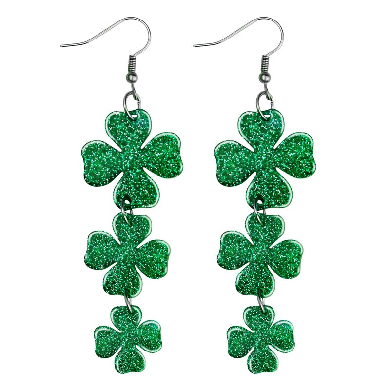 LENOAPHYS St Patricks Day Shirt Women Shamrock Earrings St Patricks Days Outfits for Women St Patricks Day Earrings for Women Saint Patricks Day Accessories - Image 1