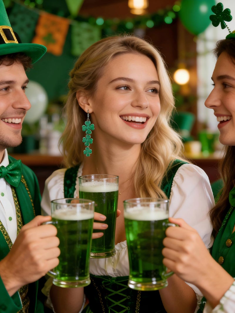 LENOAPHYS St Patricks Day Shirt Women Shamrock Earrings St Patricks Days Outfits for Women St Patricks Day Earrings for Women Saint Patricks Day Accessories - Image 5
