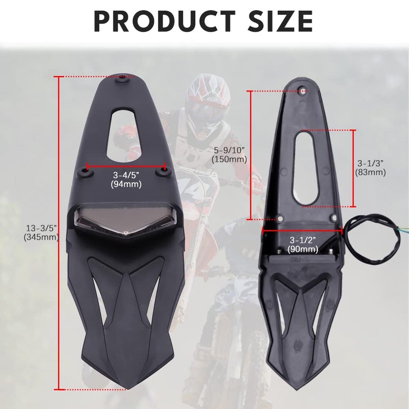 DREAMIZER Universal Dirt Bike LED Rear Fender Brake Blinker Tail Lights Motorcycle Taillight with Flowing Turn Signals Kit for Off Road Enduro - Smoke Lens,with A Turn Signal Light - Image 2