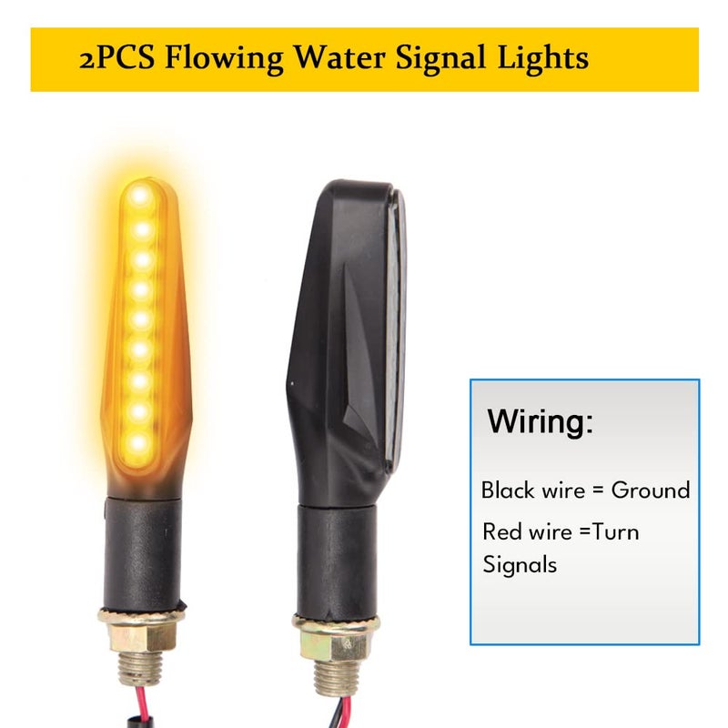 DREAMIZER Universal Dirt Bike LED Rear Fender Brake Blinker Tail Lights Motorcycle Taillight with Flowing Turn Signals Kit for Off Road Enduro - Smoke Lens,with A Turn Signal Light - Image 5