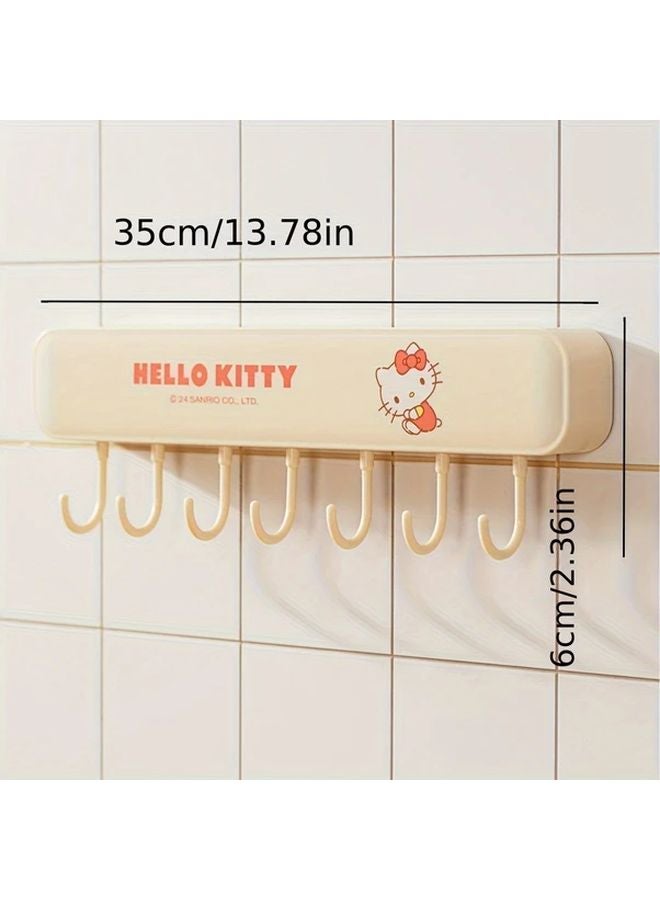 رف Purple Kulomi My Melody حائط رف خطاف 6 خطافات مثبت لاصق منظِّم موفر للمساحة - Image 4