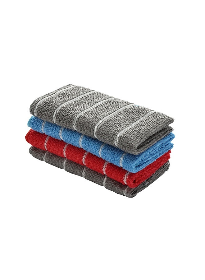 LAWAZIM 4 Piece Cleaning Towel - 30x30cm - Highly Absorbent Reusable Microfiber Towels with Lint-Free Texture - Ideal for Kitchen, Car, Glass, and Multi-Surface Cleaning Multi-Colors - Image 2