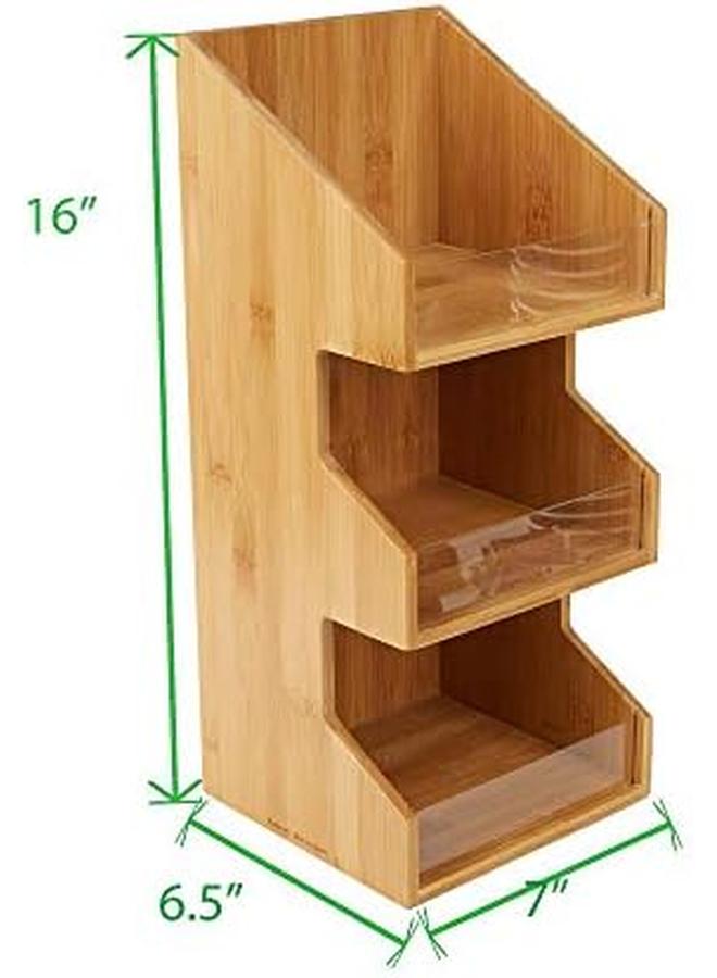 Mind Reader Coffee Condiment Station Countertop Organizer Coffee Bar Rayon From Bamboo 6.5 Inch LX 6.5 Inch WX 15 Inch H Brown - Image 3