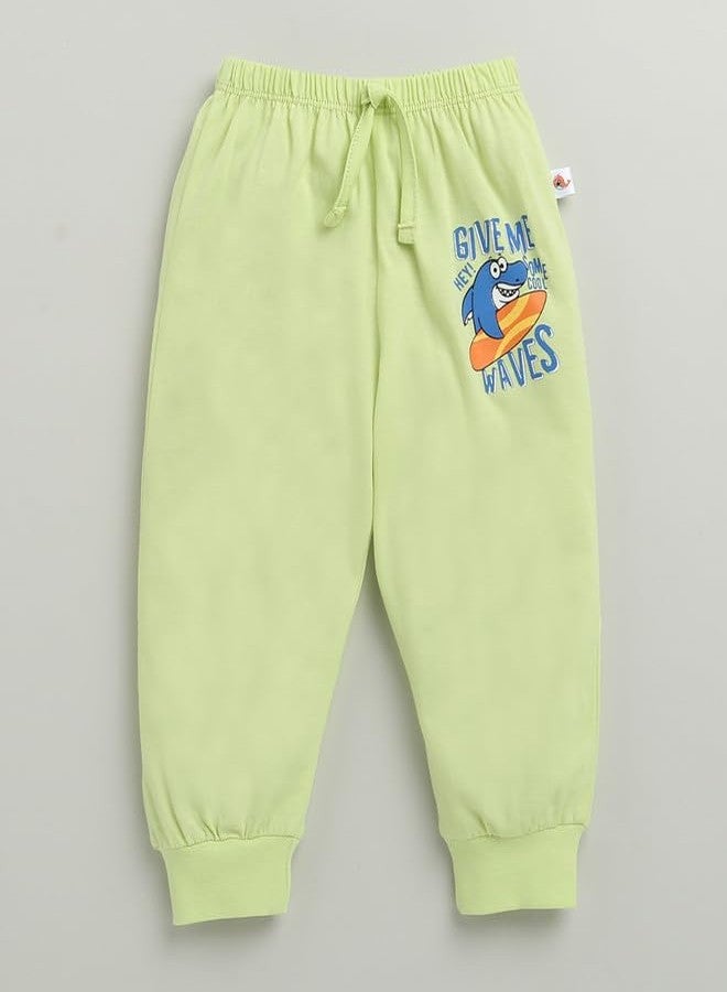 BUMZEE طقم بيجاما وقميص قطني بأكمام طويلة للأولاد من BUMZEE باللونين الأصفر والأخضر الليموني - مقاس 18-24 شهرًا (Peb10389E-ylw) - Image 4