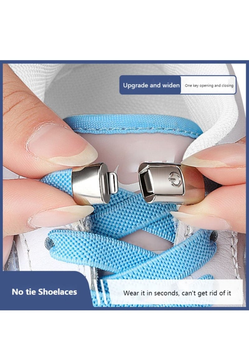 Sports Shoelaces Cycling Shoelaces Press Lock Shoelaces Without Ties Elastic Laces White - Image 2