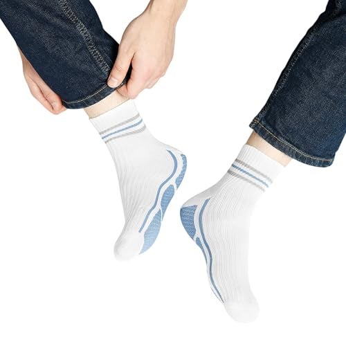 BALENZIA SocksXpress Men's Cushioned High Ankle Sports/Gym Socks (Free Size) Made with 100% Cotton & Spandex. Pack of 3 (Multicolour) | Terry/Towel Ankle Socks for Men. - Image 3