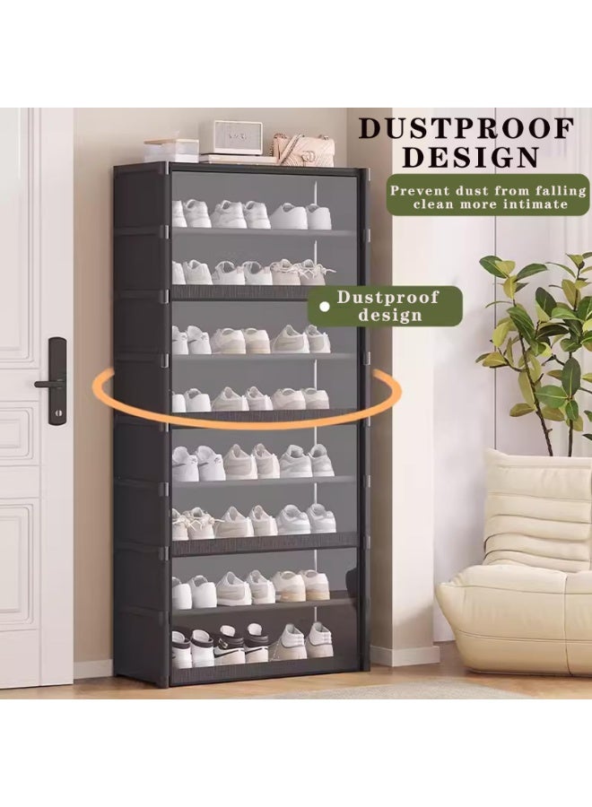 XiuWoo Shoes Cabinet 9 Tier Shoes Organizer,Shoes Storage,Vertical Shoes Rack For Small Spaces, Tall Narrow Shoes Cabinet Organizer For Closet Entryway,free Stacking Diy, Free Design To Save Space Shoe Shelf 64*30*139cm - Image 3