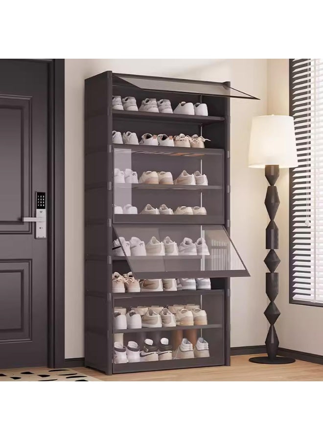 XiuWoo Shoes Cabinet 9 Tier Shoes Organizer,Shoes Storage,Vertical Shoes Rack For Small Spaces, Tall Narrow Shoes Cabinet Organizer For Closet Entryway,free Stacking Diy, Free Design To Save Space Shoe Shelf 64*30*139cm - Image 4