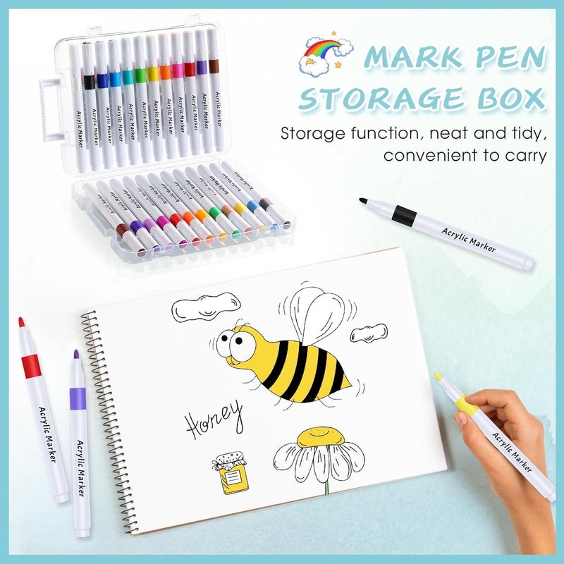 Wynhard Brush Pen Set Sketch Pen Set Drawing Pen Dual Tip Brush Pens Markers for Drawing Brush Pens 24 Shades Art Markers Set Fineliner Color Pens Water Based Marker for Calligraphy Sketching Drawing - Image 5