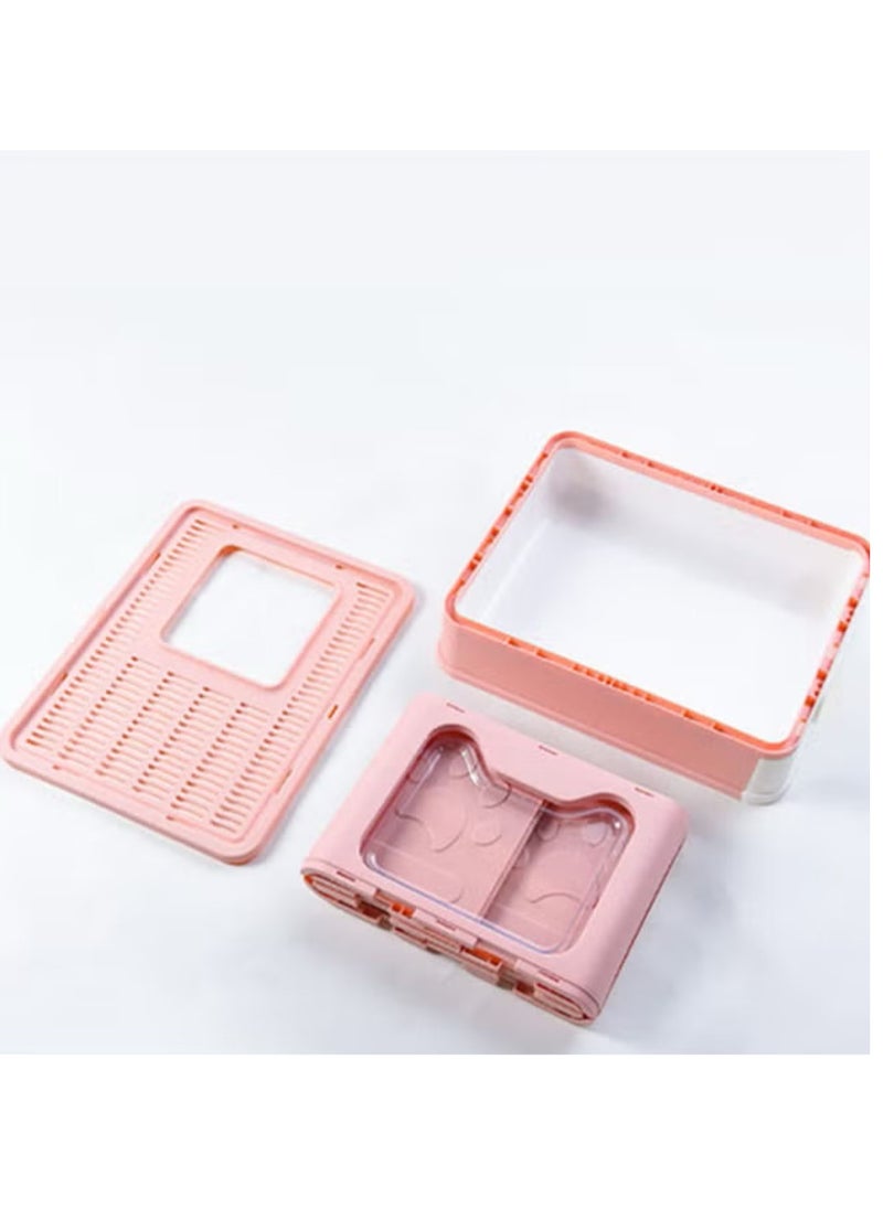 Generic - Two-Way Foldable Drawer Type Cat Litter Box Pink 51x41x38cm - Image 1