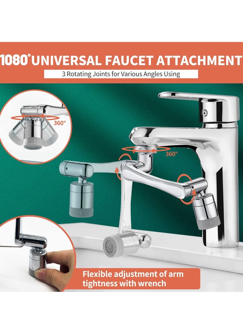 Arabest - 1080 DEGREE Swivel Faucet Extender Universal Sink Water Aerator 2 Mode Splash Filter Extension - Image 1