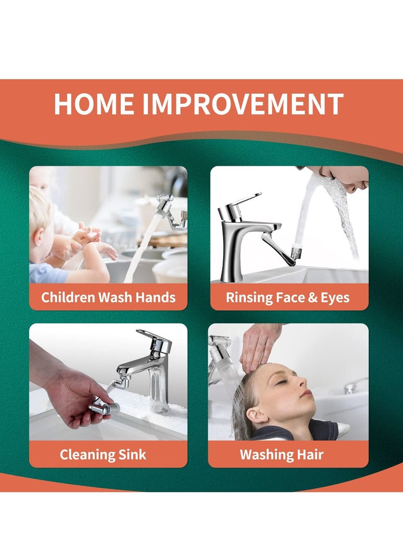 Arabest - 1080 DEGREE Swivel Faucet Extender Universal Sink Water Aerator 2 Mode Splash Filter Extension - Image 1