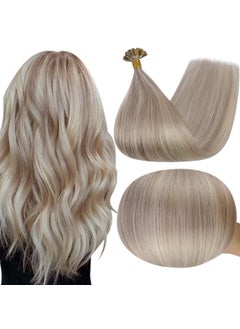 Full Shine Full Shine U Tip Hair Extensions Human Hair 18 Inch Keratin Bond Hair Extensions Utip Color 18 Ash Blonde Highlights 613 Bleach Blonde Pre Bonded Fusion Extensions 50 Strands 50 Grams 