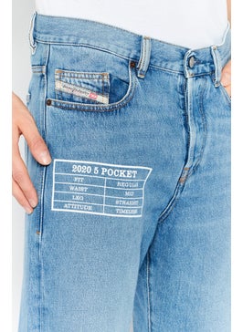 DIESEL Men Regular Fit Washed 2020 D-Viker Jeans, Blue  - Image 3