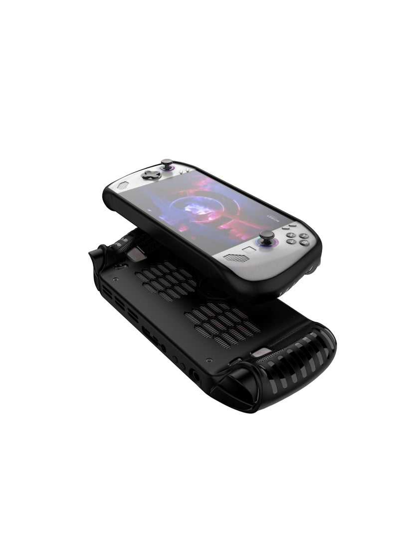 Silicone Skin for Lenovo Legion GO S Case with Stand 2025, Shockproof Anti-Scratch Non-Slip Grip Wrap Protective TPU Silicone Protector Cover with Kickstand (Black)  - Image 3