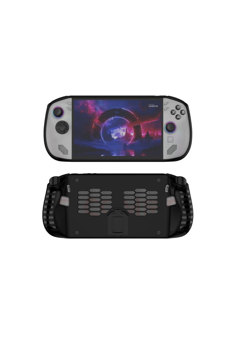 Silicone Skin for Lenovo Legion GO S Case with Stand 2025, Shockproof Anti-Scratch Non-Slip Grip Wrap Protective TPU Silicone Protector Cover with Kickstand (Black)  - Image 2
