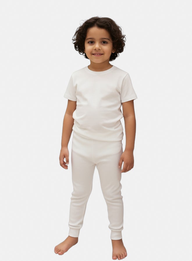 Our kids Pack of 2 – Kids Unisex Ribbed Thermal Underpants White - Image 3