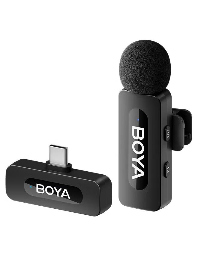 BOYA BY-V1 wireless microphone Noise Cancellation Lavalier Microphone Mini Mic 100M Transmission microphone for Vlogging TikTok YouTube Content Creators Live Streaming Interview Recording iPhone Android Smartphones Action DSLR Camera Laptop PC - Image 1