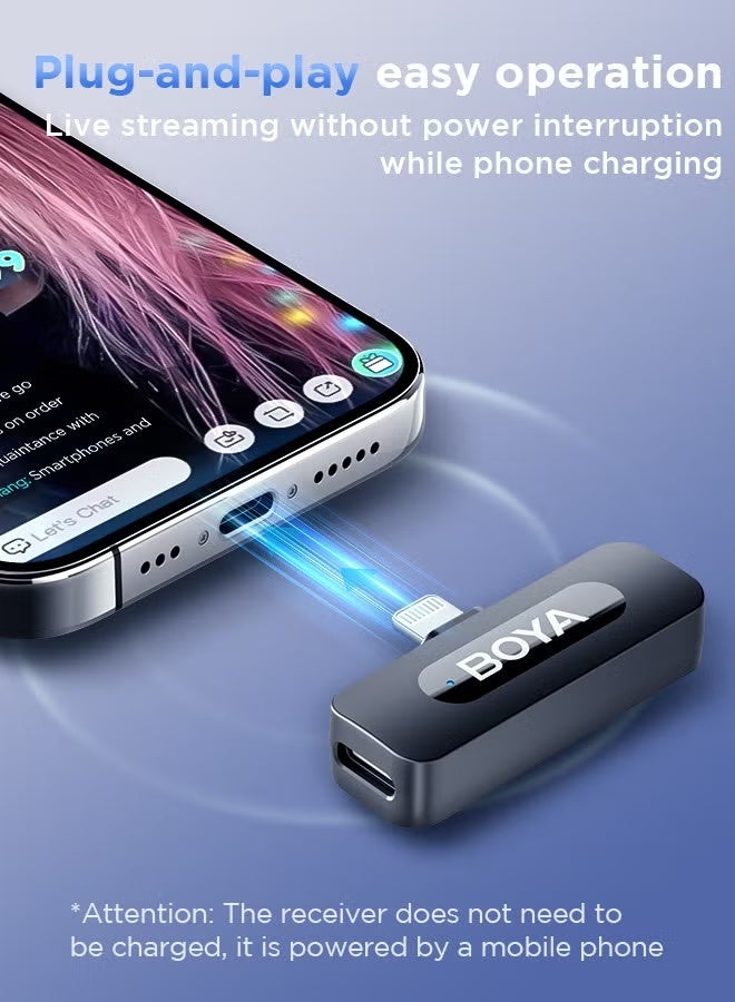BOYA BY-V1 wireless microphone Noise Cancellation Lavalier Microphone Mini Mic 100M Transmission microphone for Vlogging TikTok YouTube Content Creators Live Streaming Interview Recording iPhone Android Smartphones Action DSLR Camera Laptop PC - Image 5