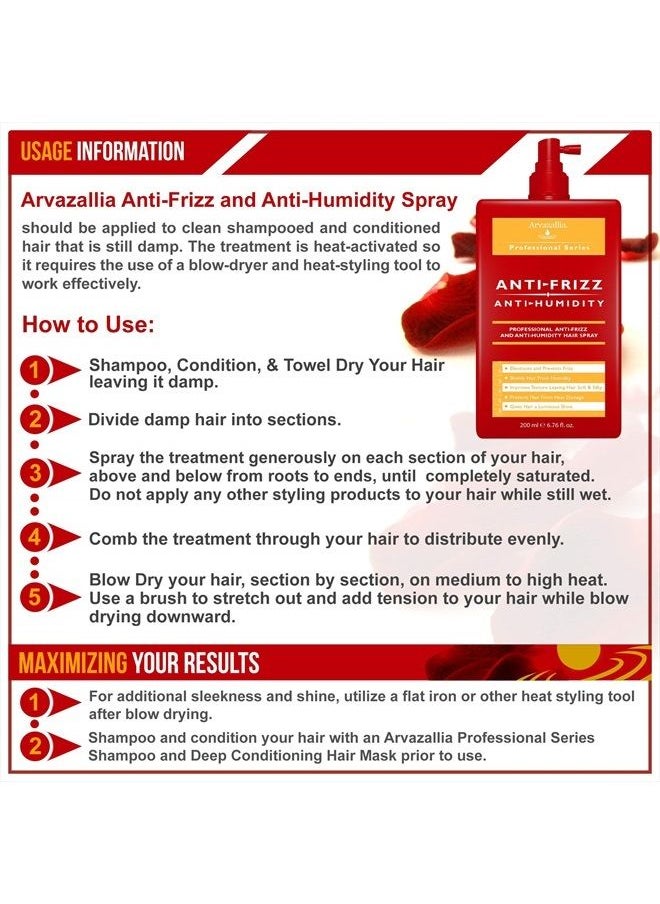 Arvazallia - Antifrizz and Antihumidity Hair Spray - Professional Frizz Control, Anti-humidity, Heat Protectant, and Shine Serum - Image 1