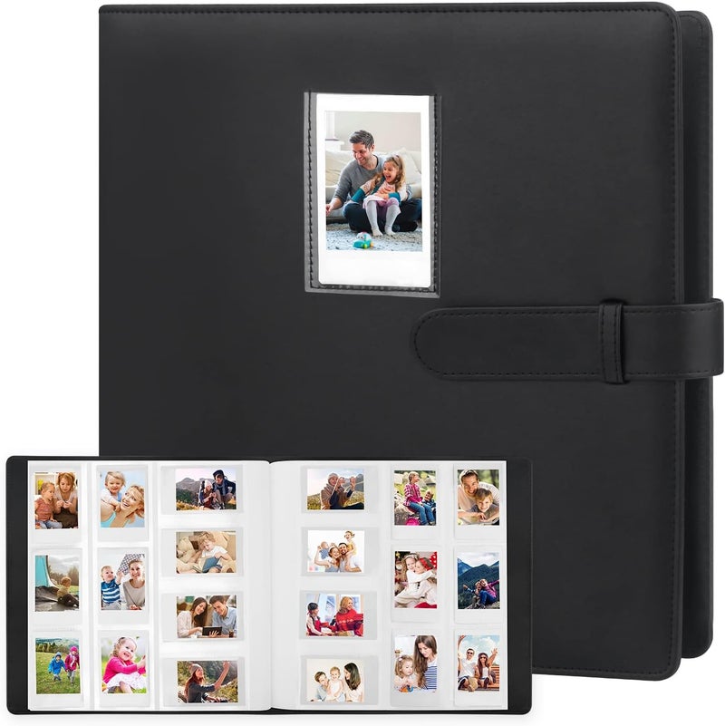 Veicevol 640 Pockets Photo Album for Fujifilm Instax Mini Camera, Leather Cover, Photo Album for Instax Mini 12 11 9 40 90 8 7 Evo LiPlay Instant Camera, (Black) - Image 1